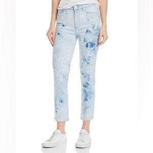 PAIGE Hoxton Slim Raw Hem Jeans - Indigo Tie Dye